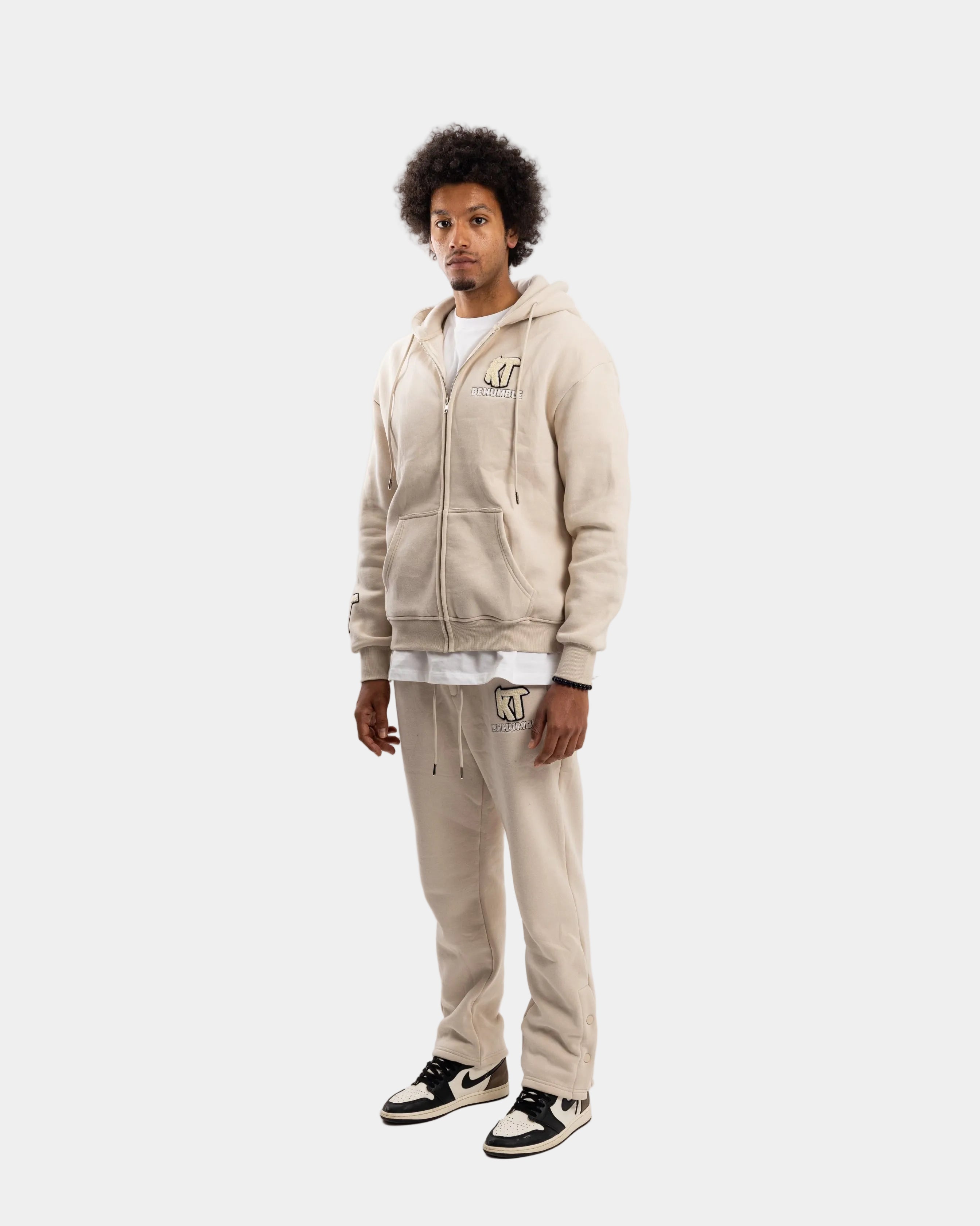Crème Zip-up Hoodie Flair Tracksuit. - KTbehumble