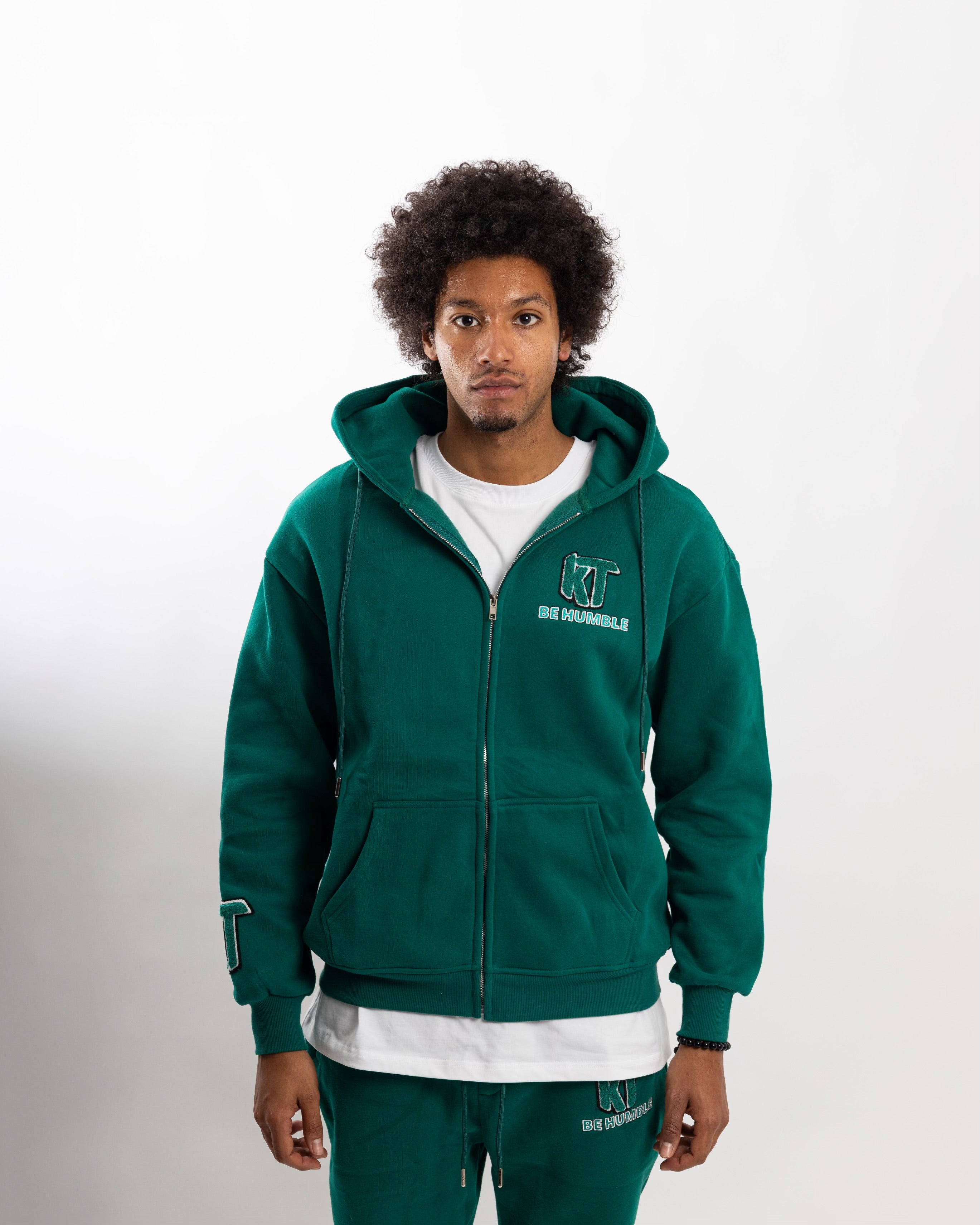 Green Zip-up Hoodie Flair Tracksuit. - KTbehumble