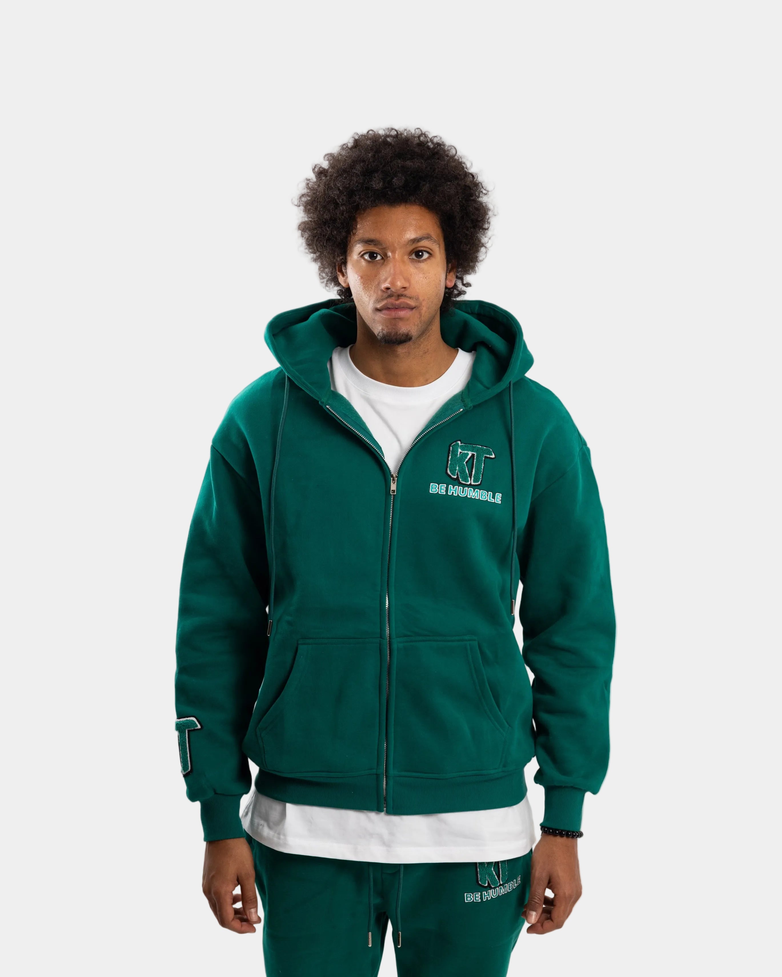 Green Zip-up Hoodie Flair Tracksuit. - KTbehumble