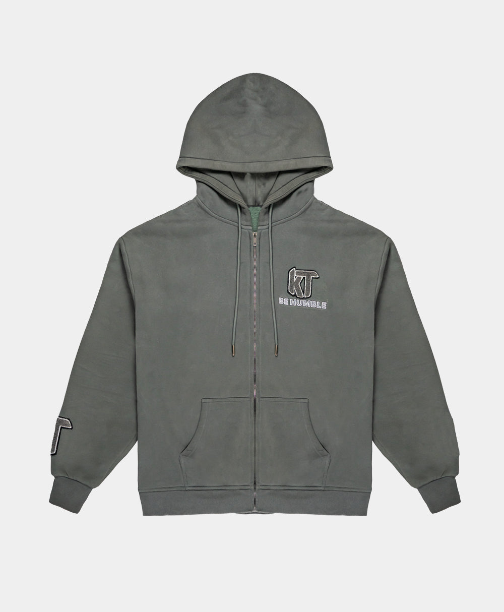Fleece Zip Up Hoodie Grey
