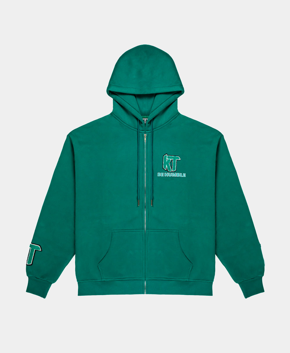 Fleece Zip Up Hoodie Green