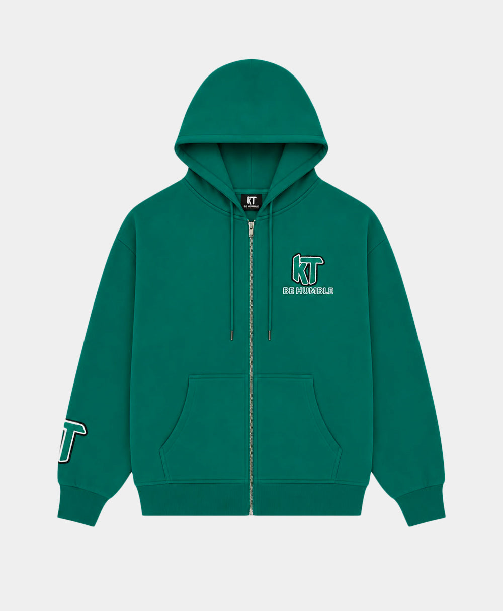 Fleece Zip Up Hoodie Green
