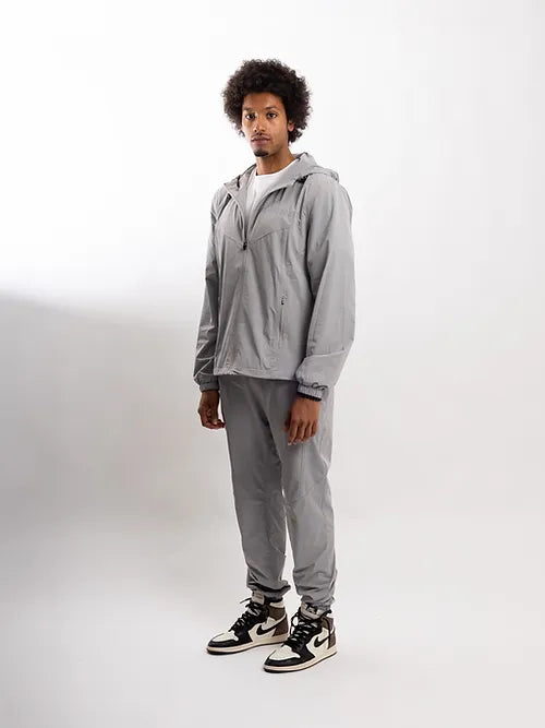 Sport Windbreaker Nylon Jacket Grey