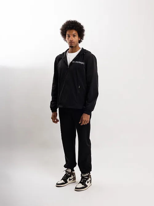 Sport Windbreaker Nylon Jacket Black