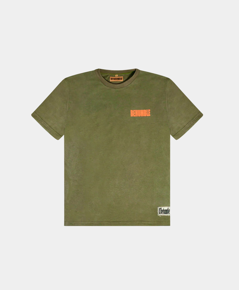 Washed Movement T-Shirt Washed Olive Green Front