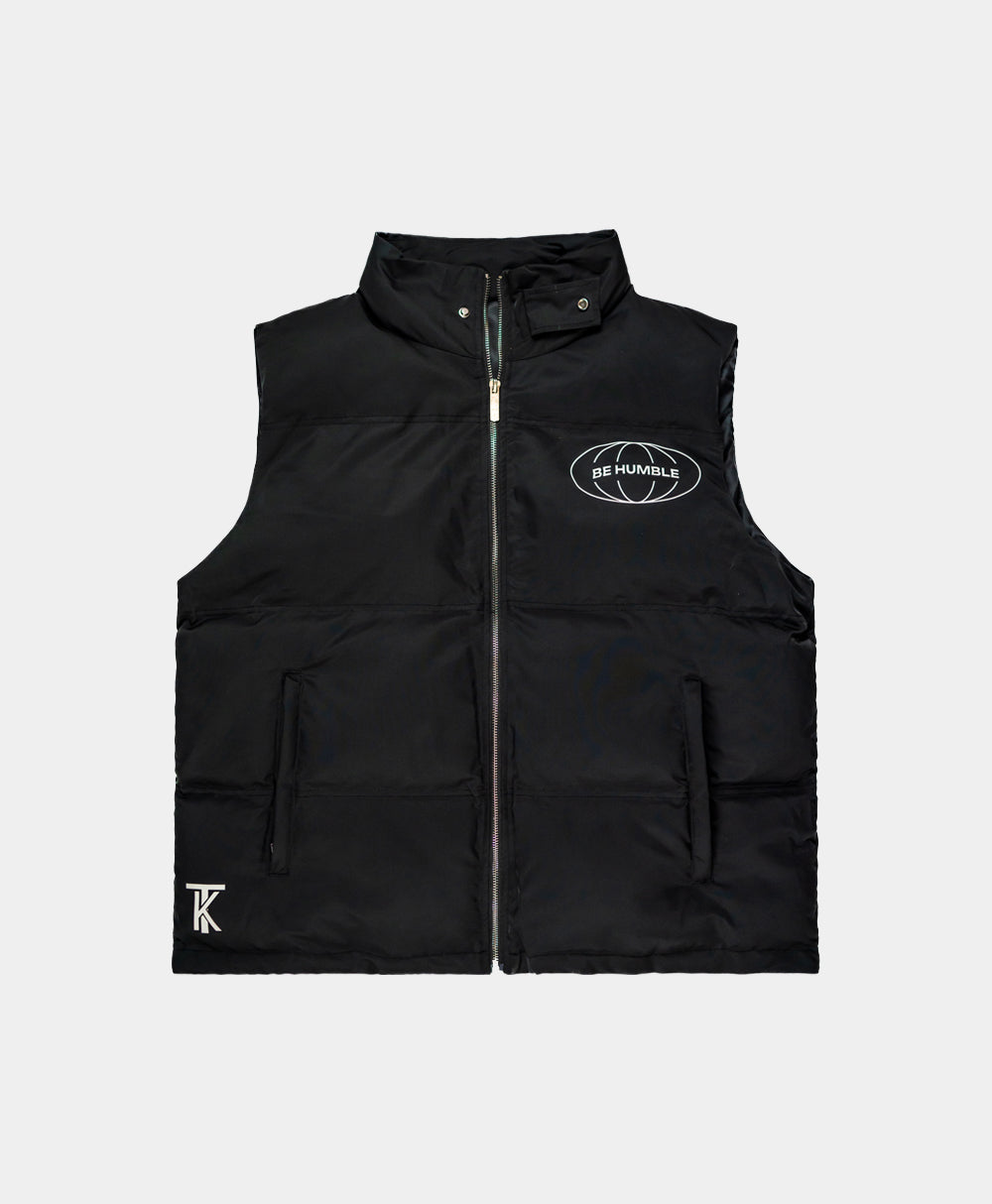 Worldwide Puffer Bodywarmer Black Front