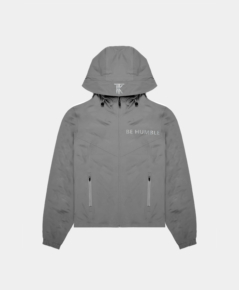 Sport Windbreaker Nylon Jacket Grey Front
