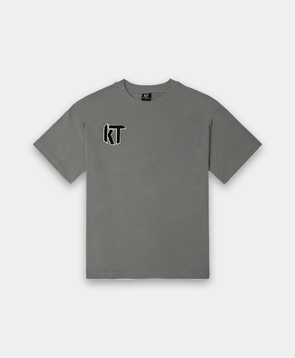 Embroidered T-Shirt Grey Front