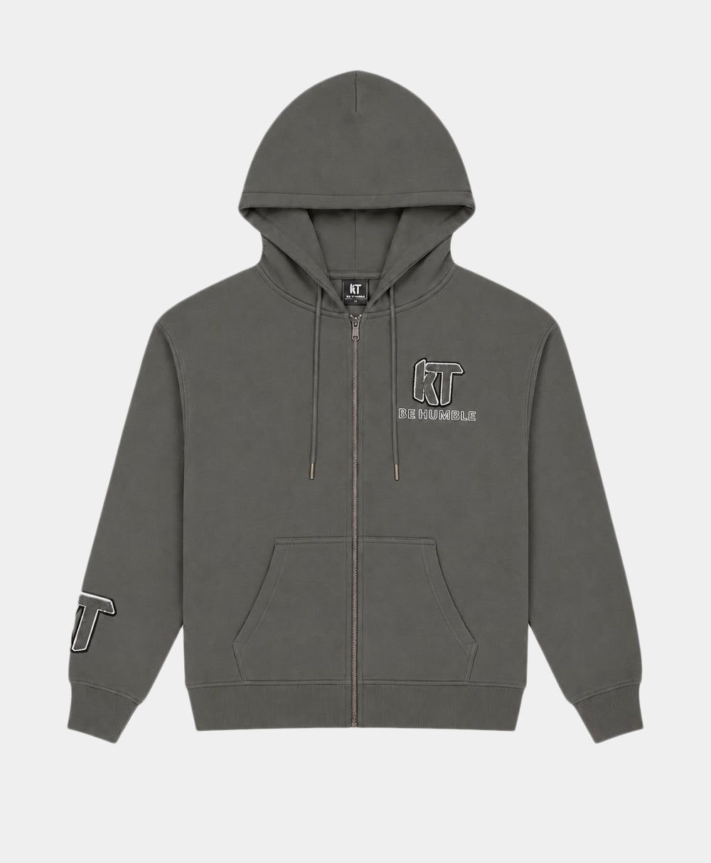 Fleece Zip Up Hoodie Grey