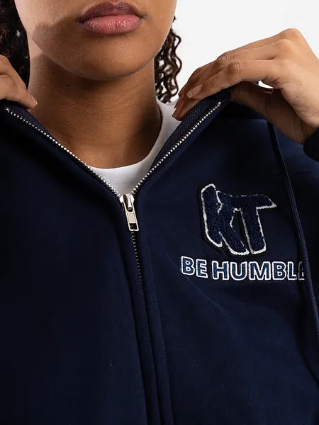 Navy Blue Zip-up Hoodie - KTbehumble 