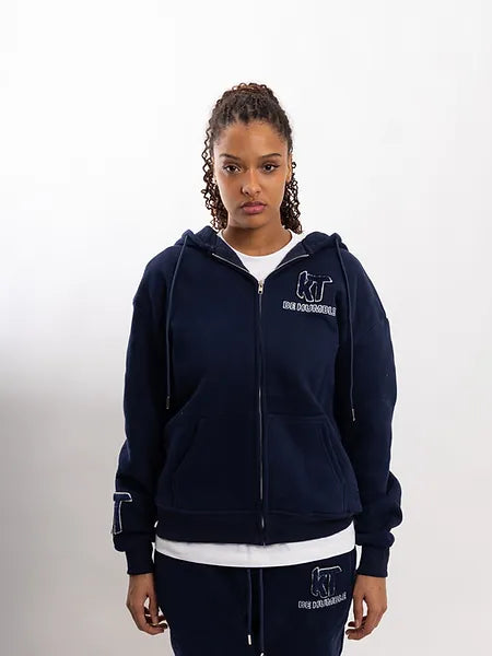 Navy Blue Zip-up Hoodie - KTbehumble 